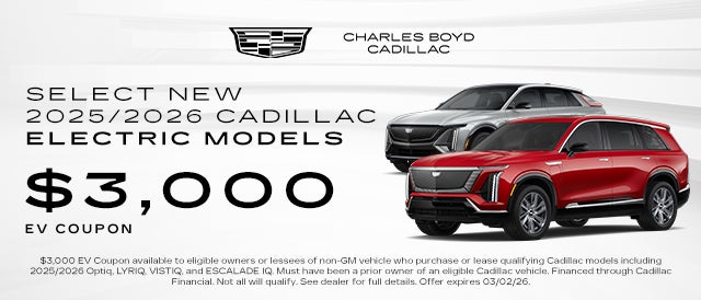Select New 2025/2026 Cadillac Electric Models