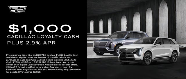 Cadillac Loyaty cash Plus 2.9% APR
