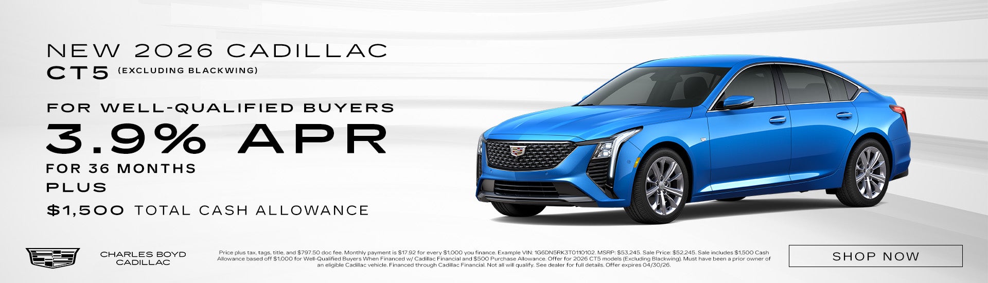 New 2026 CADILLAC CT5