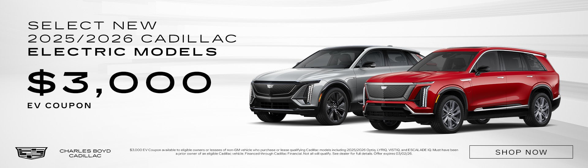 Select New 2025/2026 Cadillac Electric Models